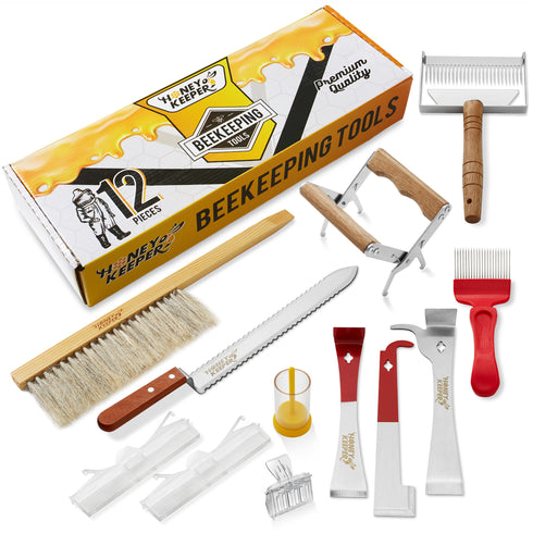 12-Piece Beekeeping Tool Kit - Essential Supplies for Beekeeper